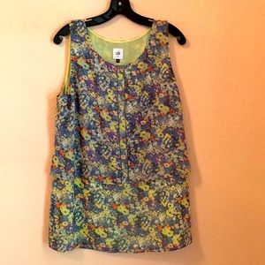 CAbi floral tunic with double coverage on top.